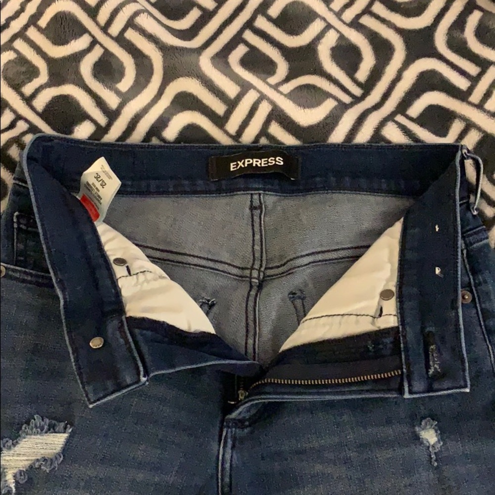 Express high rise distressed jeans